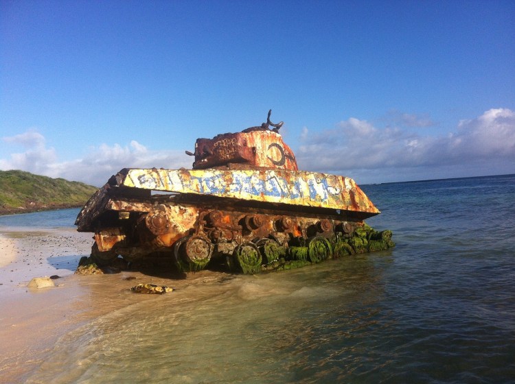 Culebra, tank na pláži